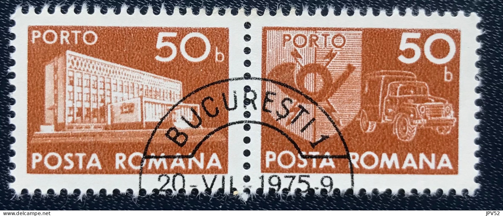Romana - Roemenië - C14/55 - 1974 - (°)used - Michel 123 - Postkantoor & Postembleem & Postvoertuig - BUCURESTI - Postage Due