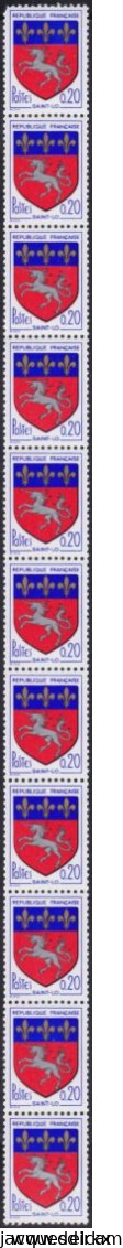 France   .  Y&T   .   Rouleaux  64   .    11 Timbres    .   **      .     Neuf Avec  Gomme Et SANS Charnière - Coil Stamps