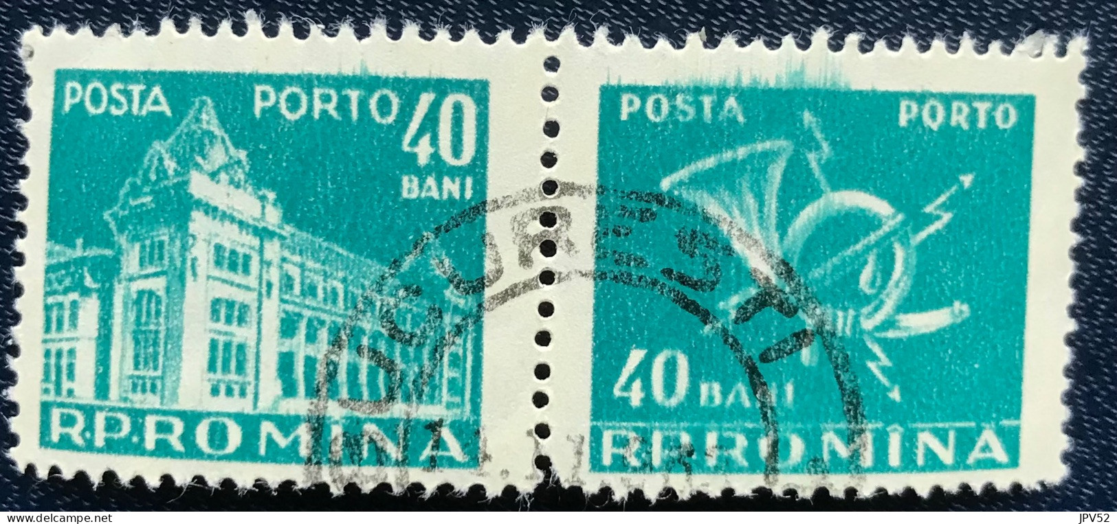 Romana - Roemenië - C14/55 - 1957 - (°)used - Michel 105 - Postkantoor & Posthoorn & Bliksem - Impuestos