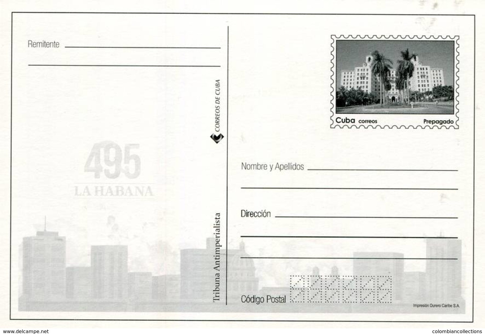 Lote PEP1107, Cuba, Entero Postal Stationery, La Habana 495 Años, 7-20, Parque John Lennon Park - Tarjetas – Máxima