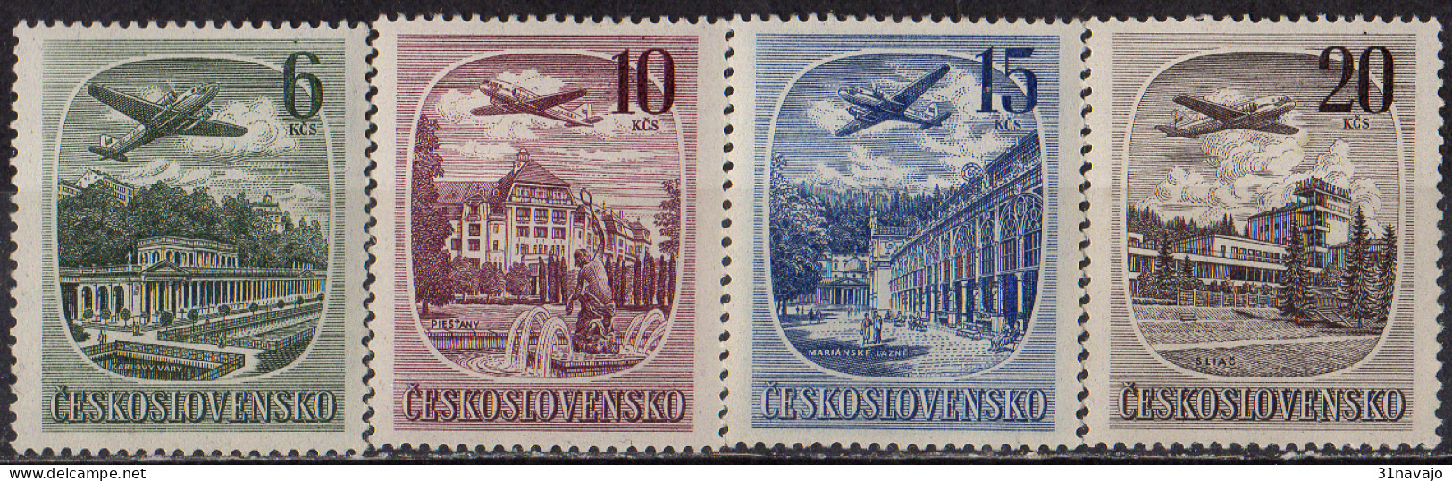 TCHECOSLOVAQUIE - Avions Et Vues - Airmail