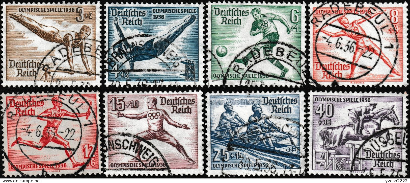 Allemagne 1936 Y&T 565/72 Michel 609/16. Jeux Olympiques De Berlin. Série Oblitérée - Summer 1936: Berlin