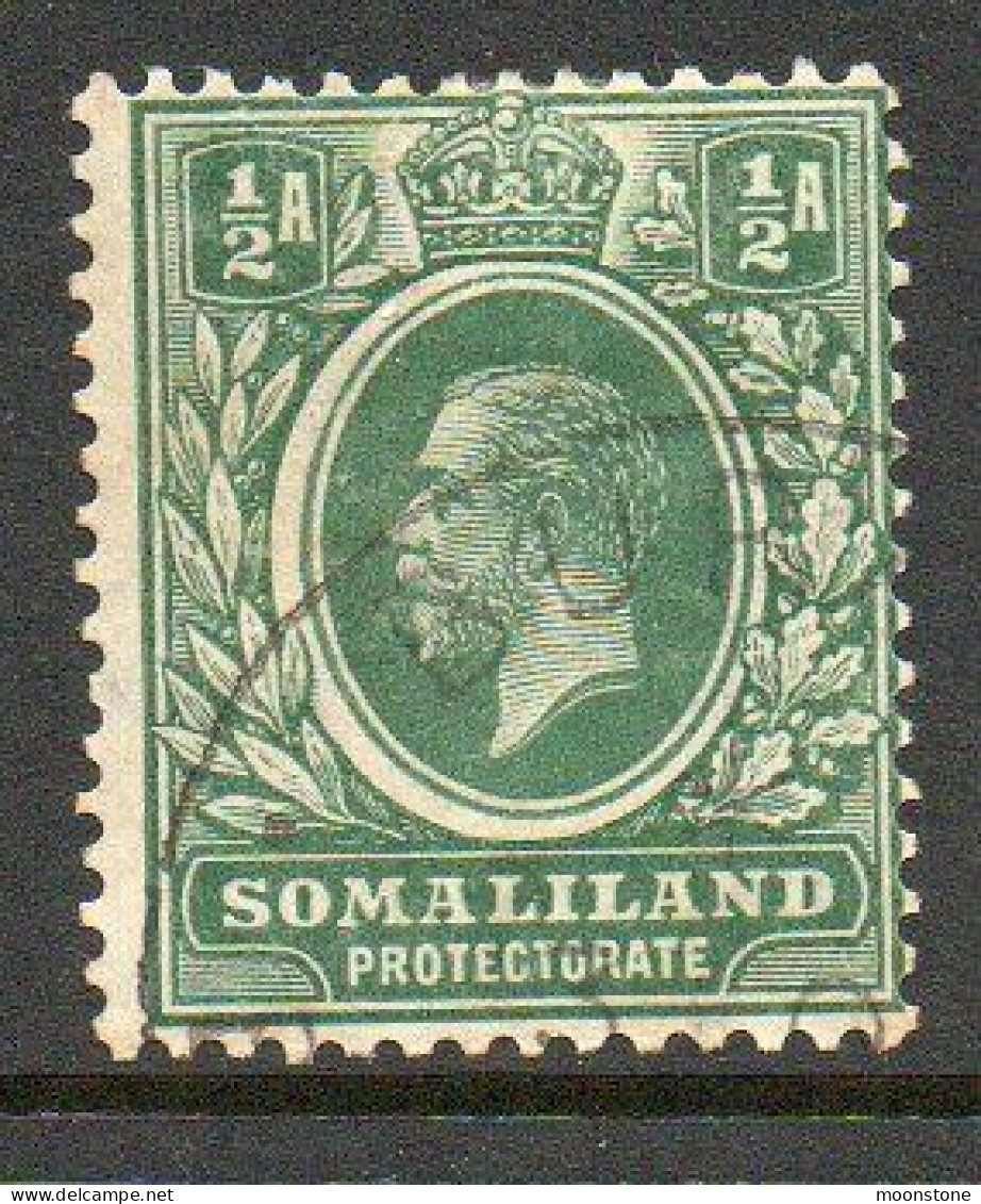 Somaliland Protectorate 1912 GV ½ Anna Value, Wmk. Multiple Crown CA, CTO Used, SG 60 (BA2) - Somaliland (Protectorate ...-1959)