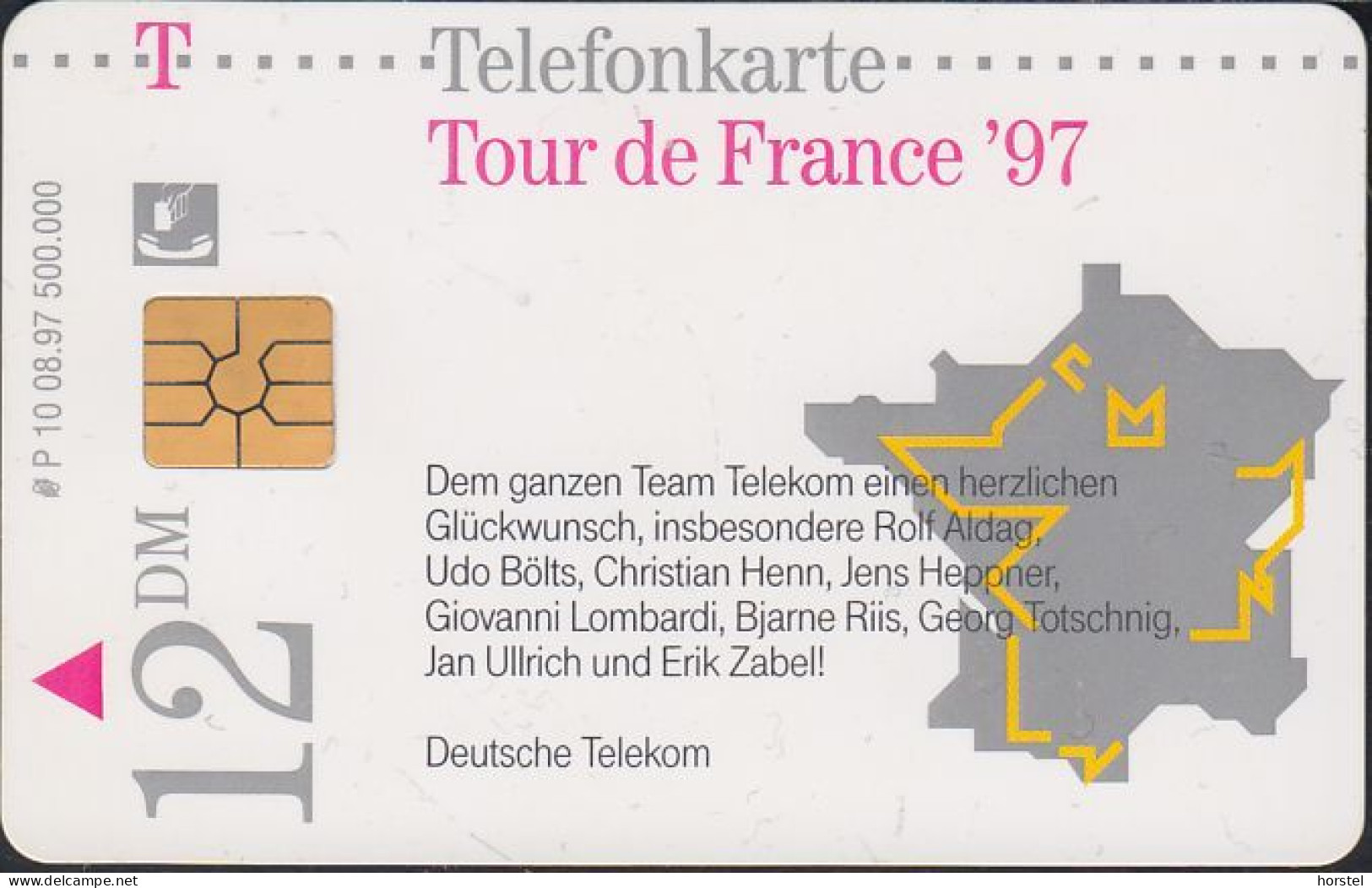 Germany P10/97 Team Telekom - Tour De France '97  DD:3708 - P & PD-Series: Schalterkarten Der Dt. Telekom