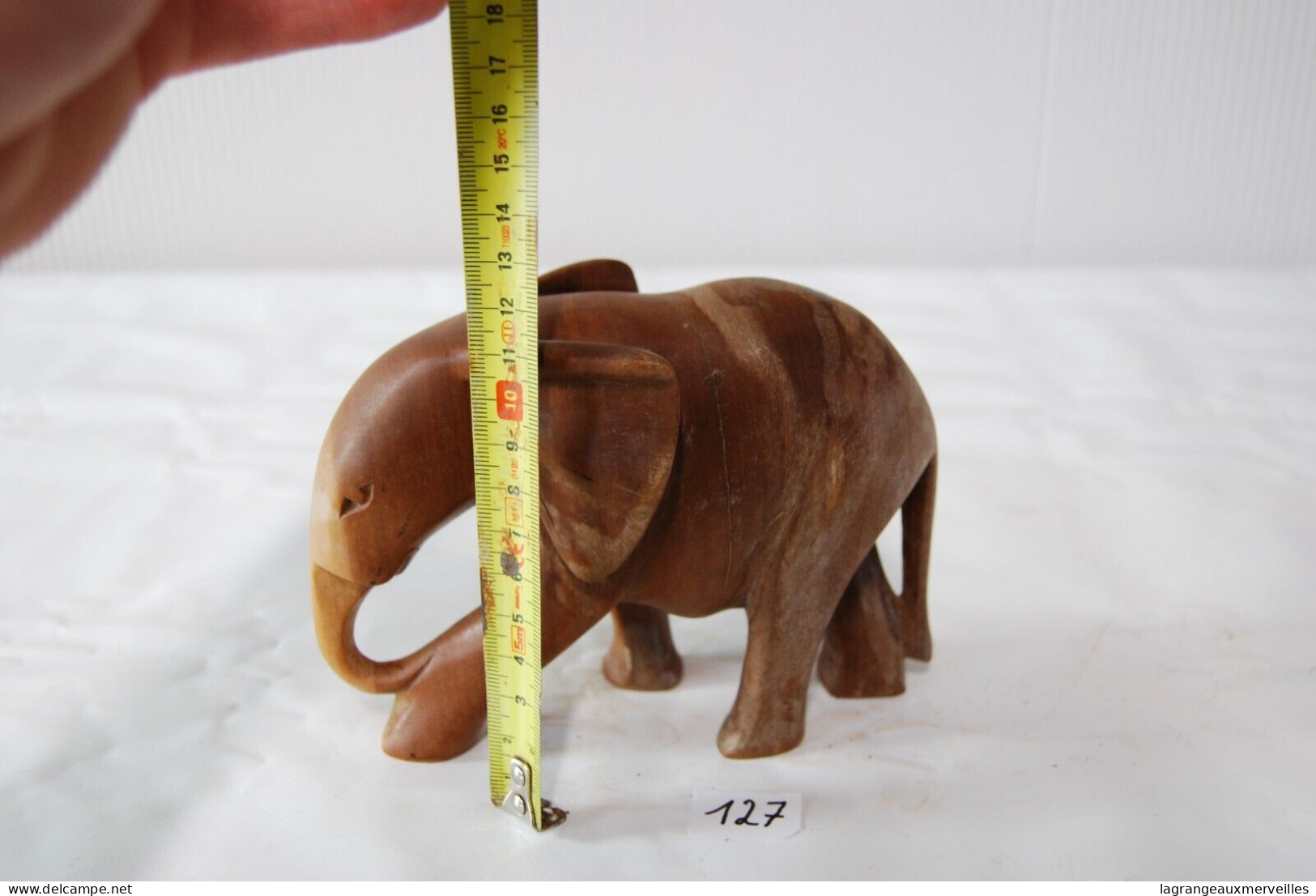 C127 Elephant En Bois - Objet De Vitrine - Animales