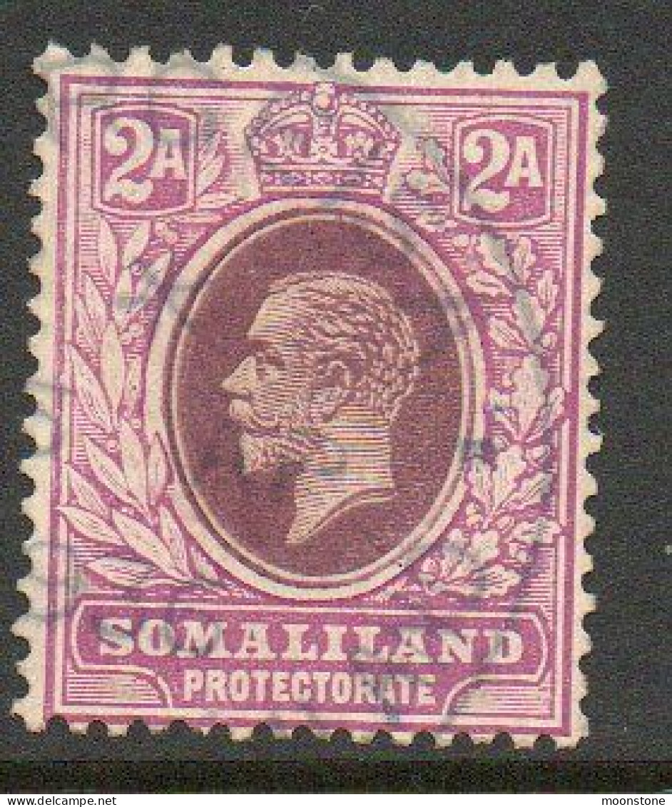 Somaliland Protectorate 1921 GV 2 Annas Value, Wmk. Multiple Script CA, Used, SG 75 (BA2) - Somaliland (Protectorate ...-1959)