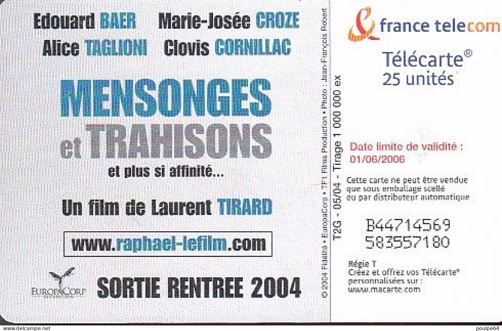 F1324   05/2004 - MENSONGE ET TRAHISON 1 - 25 GEM2 - 2004