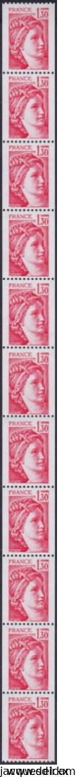 France   .  Y&T   .   Rouleaux  74   .    11 Timbres    .   **      .     Neuf Avec  Gomme Et SANS Charnière - Rollen