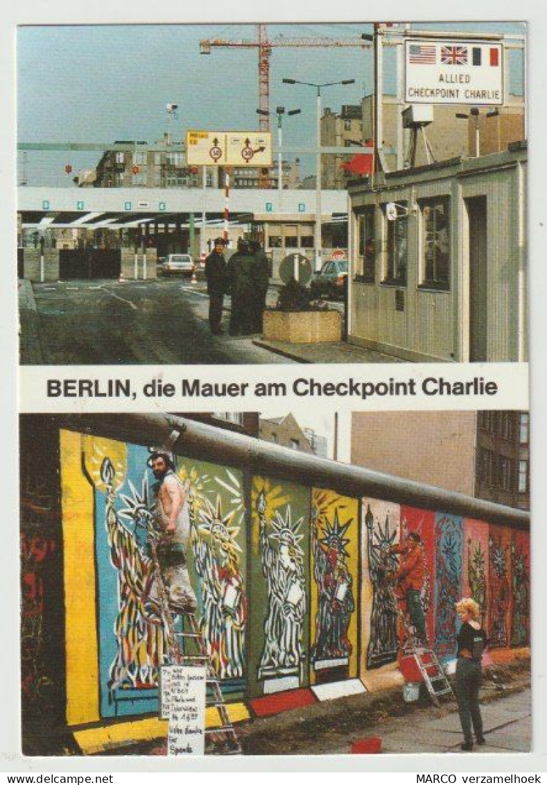 Ansichtkaart-postcard Die Mauer Am Checkpoint Charlie Berlin-berlijn (D) - Muro Di Berlino