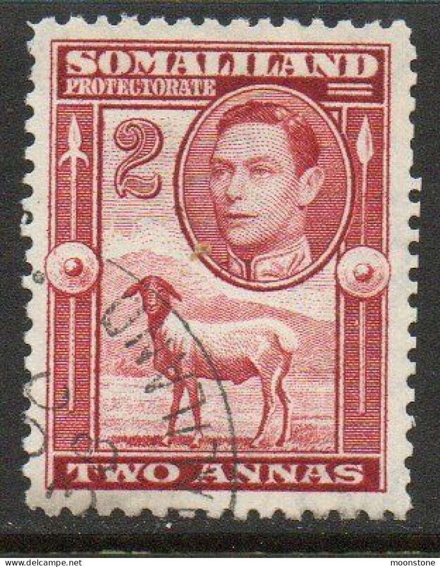 Somaliland Protectorate 1938 GVI Side Facing Definitives, 2 Annas Value, Used, SG 95 (BA2) - Somaliland (Protectorate ...-1959)