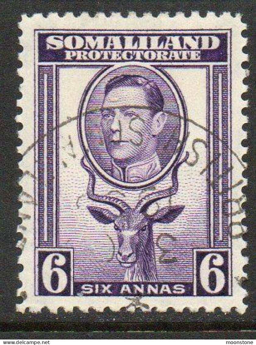 Somaliland Protectorate 1938 GVI Side Facing Definitives, 6 Annas Value, Used, SG 98 (BA2) - Somaliland (Herrschaft ...-1959)