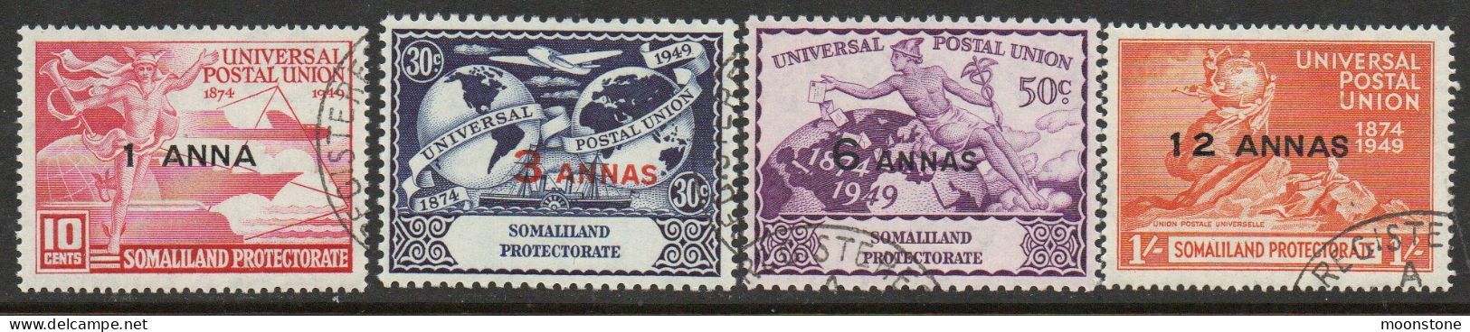 Somaliland Protectorate 1949 UPU Set Of 4, Used, SG 121/4 (BA2) - Somaliland (Herrschaft ...-1959)