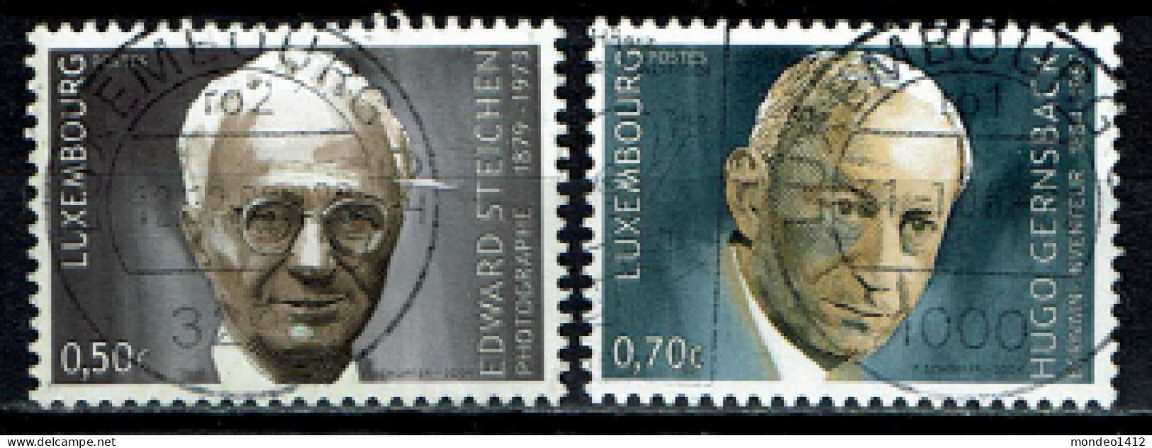 Luxembourg 2004 - YT 1582/1583 - Famous Persons, H. Steichen, H. Gernsback - Usados