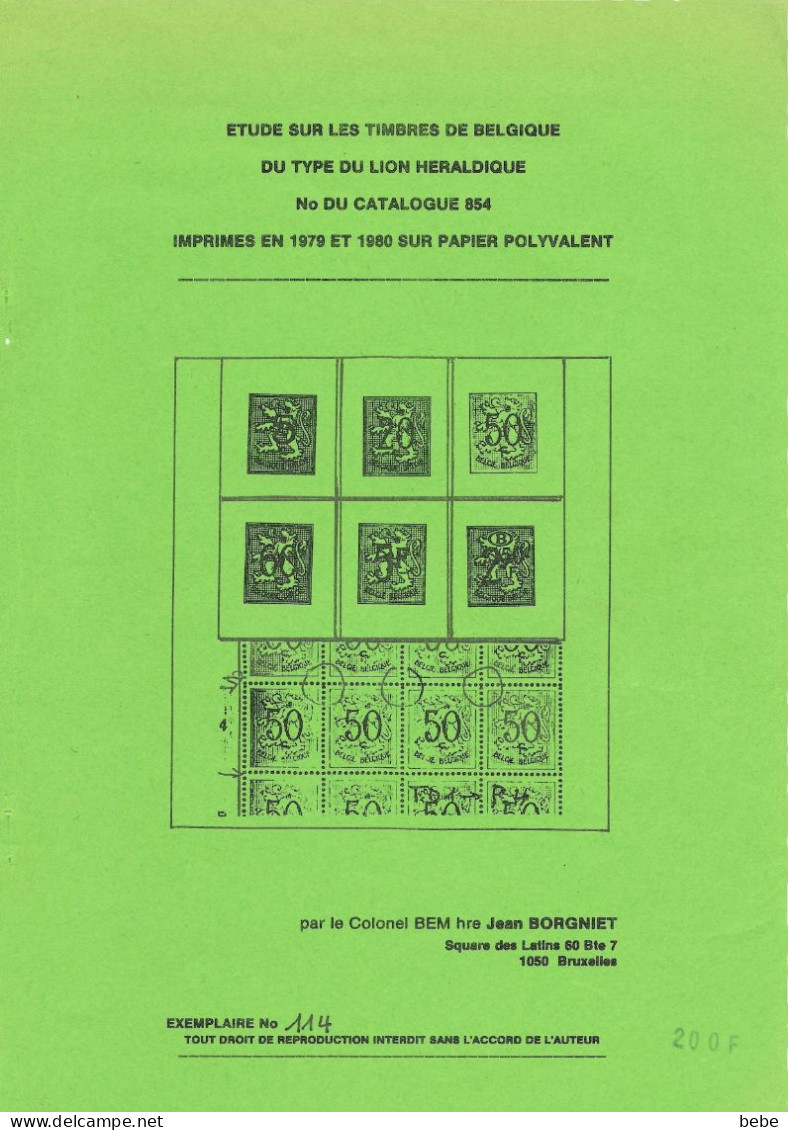 ETUDE DU LION HERALDIQUE DU TYPE N° 854 SUR PAPIER POLYVALENT - 1951-1975 Heraldic Lion