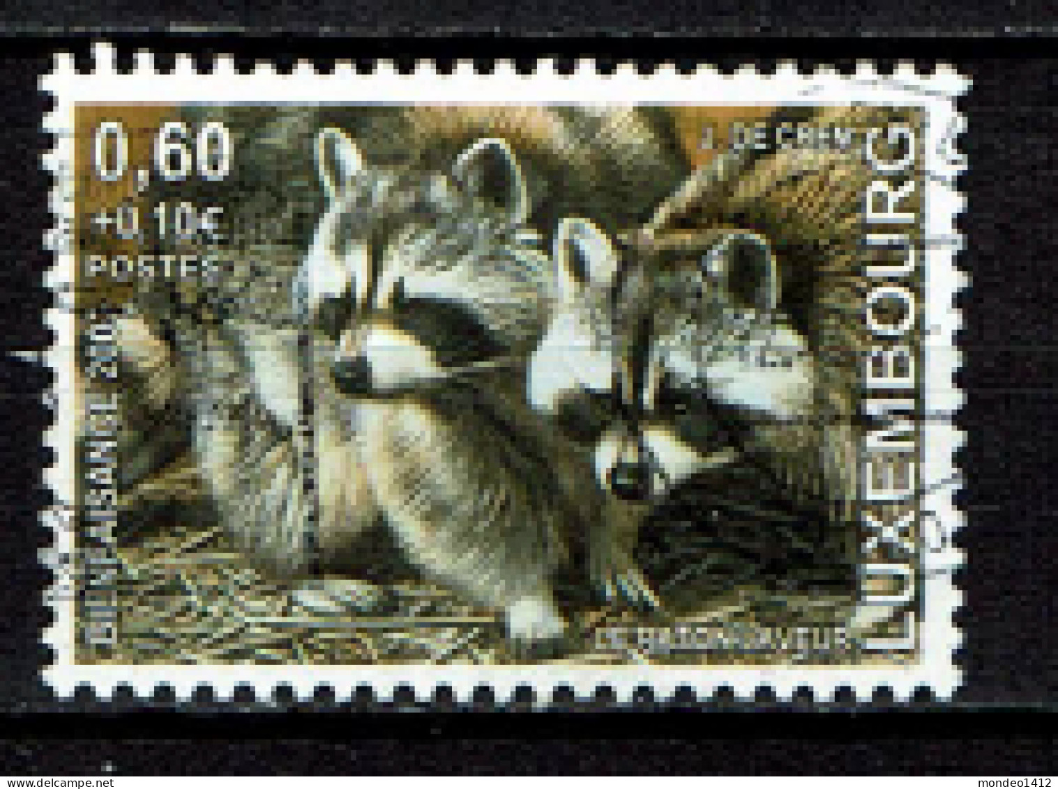 Luxembourg 2003 - YT 1573 - Faune, Fauna, Raton Laveur, Waschbär, Racoon, Wasbeer - Usados
