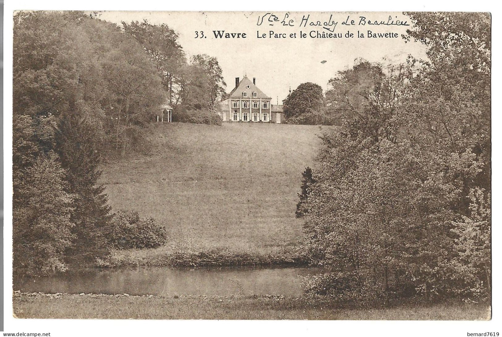 Belgique  -   Wavre -  Chateau   De La Bawette -  Carte Signe Vicomte  Le Hardy  De Beaulieu - Waver