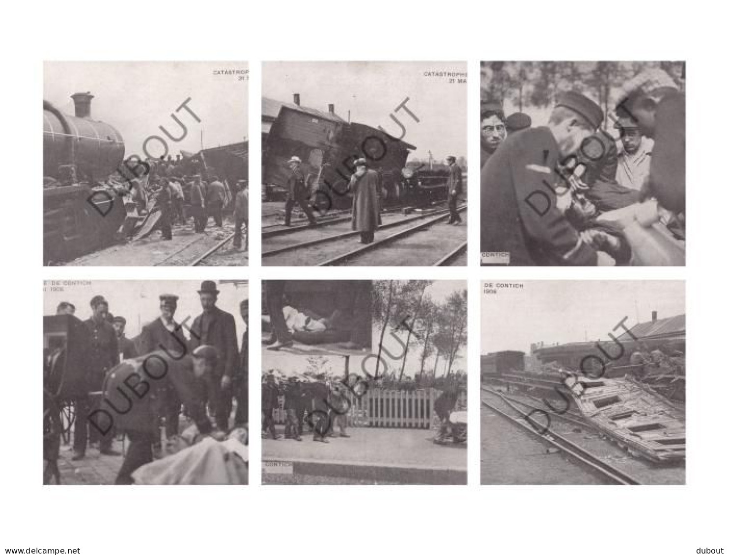 6 Postkaarten /Cartes Postales - Kontich Spoorwegramp 21 Mei 1908 (C5242) - Kontich