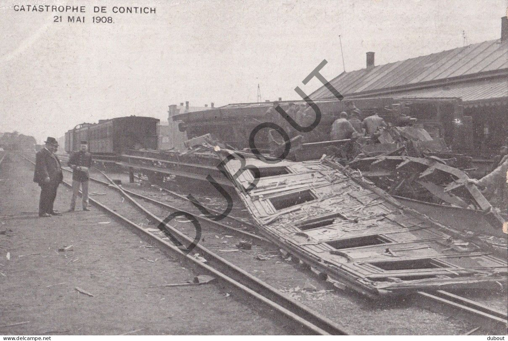 6 Postkaarten /Cartes Postales - Kontich Spoorwegramp 21 mei 1908 (C5242)