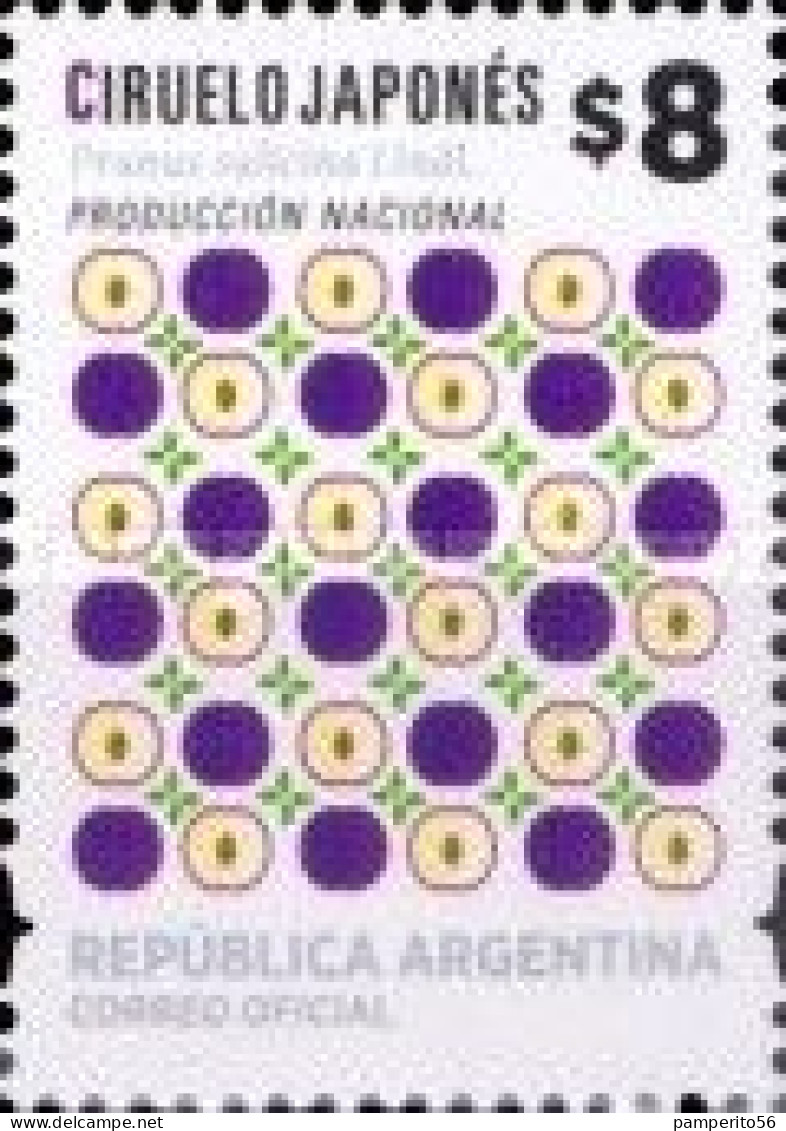 ARGENTINA - AÑO 2016 - SERIE FRUTAS - CIRUELO JAPONES - SERIE MNH - Unused Stamps