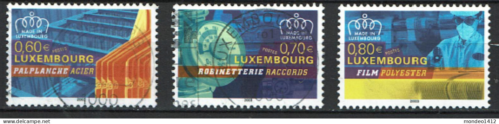 Luxembourg 2003 - YT 1565/1567 - Made In Luxemburg, Steel, Acier, Polyester, Raccords - Gebruikt