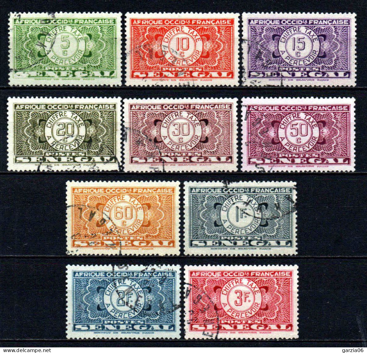 Sénégal  - 1935  - Tb Taxe 22 à 31 - Oblit - Used - Timbres-taxe