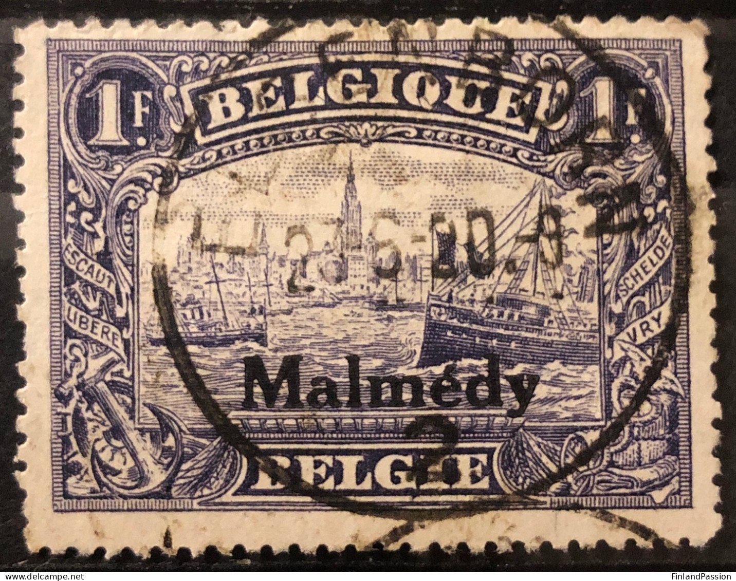 1920. Malmedy. MiNr 11A, O - OC55/105 Eupen & Malmédy