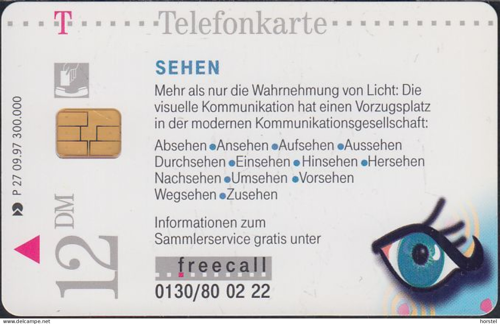 Germany P27/97 Sehen - Augen - P & PD-Series: Schalterkarten Der Dt. Telekom