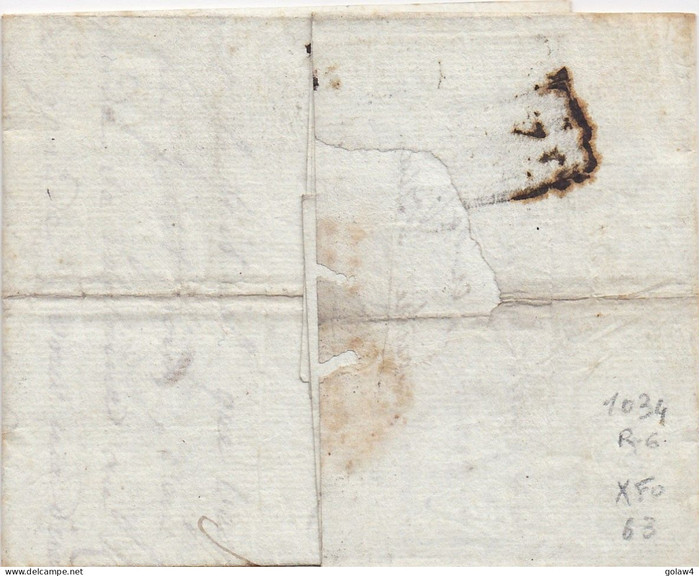 35058# LETTRE Datée De BULLE Obl YVERDON Datée Du 10 Octobre 1815 Pour LYON RHONE ARRIVEE AU DOS VORPHILA - ...-1845 Prephilately