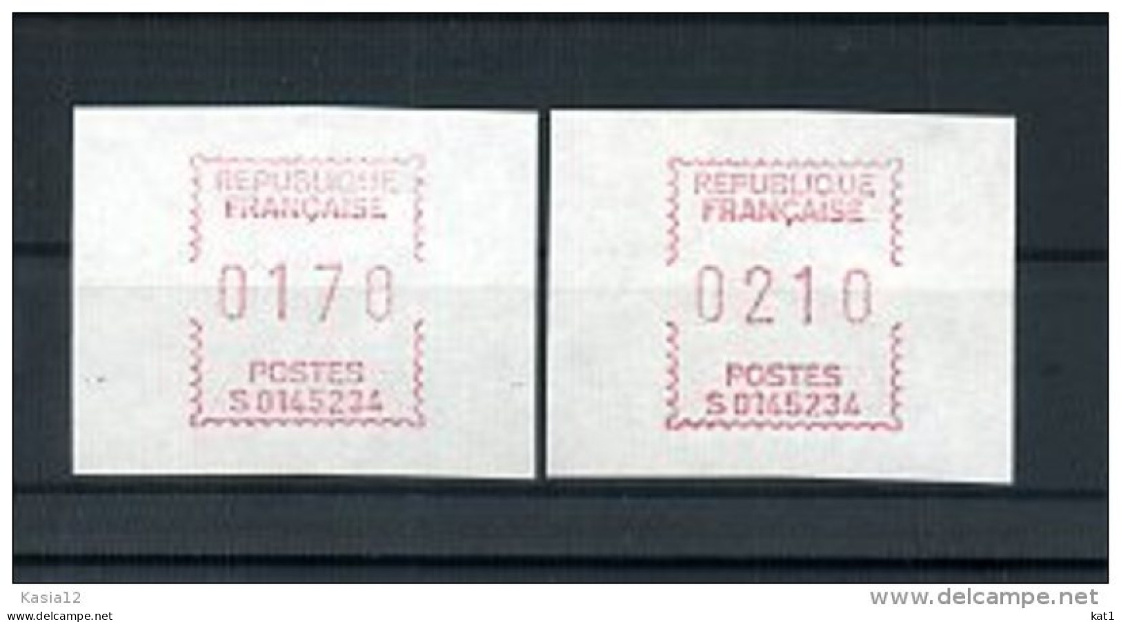 A29281)Frankreich ATM 7**, 2 Marken - 1985 « Carrier » Paper