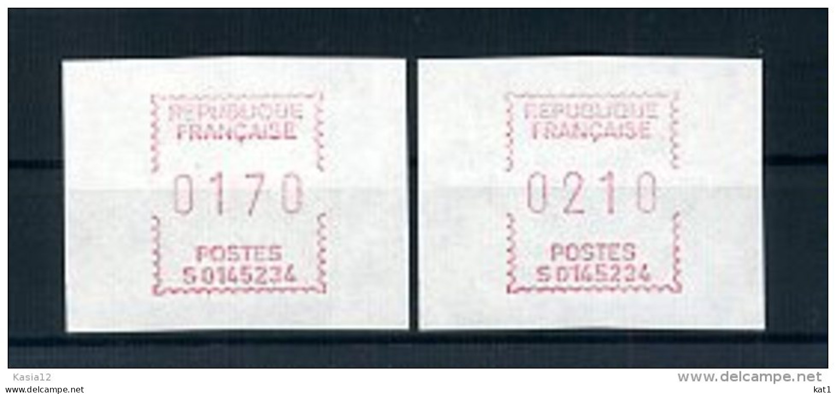 A29282)Frankreich ATM 7**, 2 Marken - 1985 « Carrier » Paper