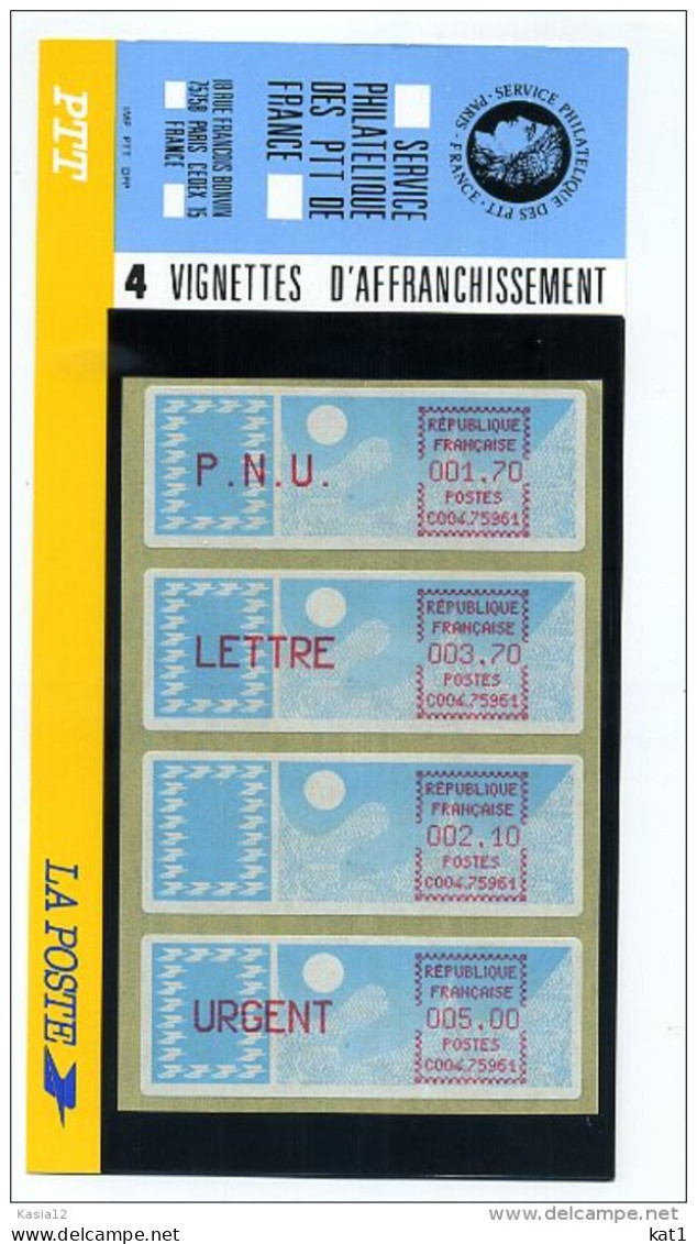A29287)Frankreich ATM 6**, 4 Marken Im Blister - 1985 Papier « Carrier »