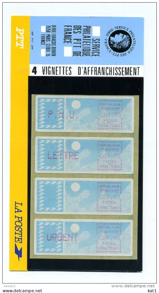 A29288)Frankreich ATM 6**, 4 Marken Im Blister - 1985 « Carrier » Papier