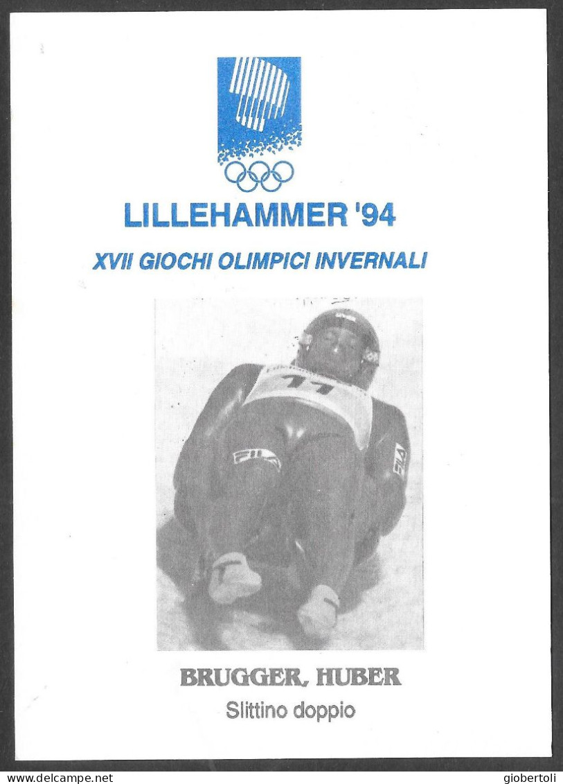 Italia/Italy/Italie: Intero, Stationery, Entier, Slittino Doppio, Double Toboggan, Traîneau Double - Hiver 1994: Lillehammer