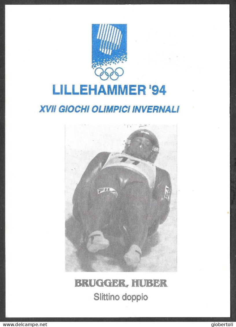 Italia/Italy/Italie: Intero, Stationery, Entier, Slittino Doppio, Double Toboggan, Traîneau Double - Winter 1994: Lillehammer