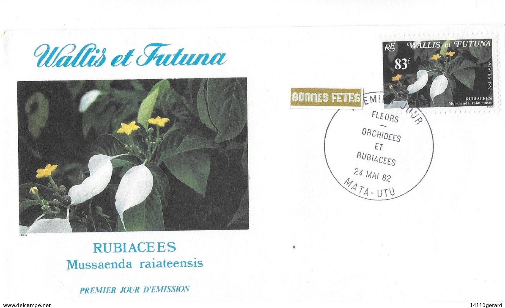 WALLIS ET FUTUNA FDC De 1982 N° 286 à 289 Complet Orchidées Rubiacées - Briefe U. Dokumente