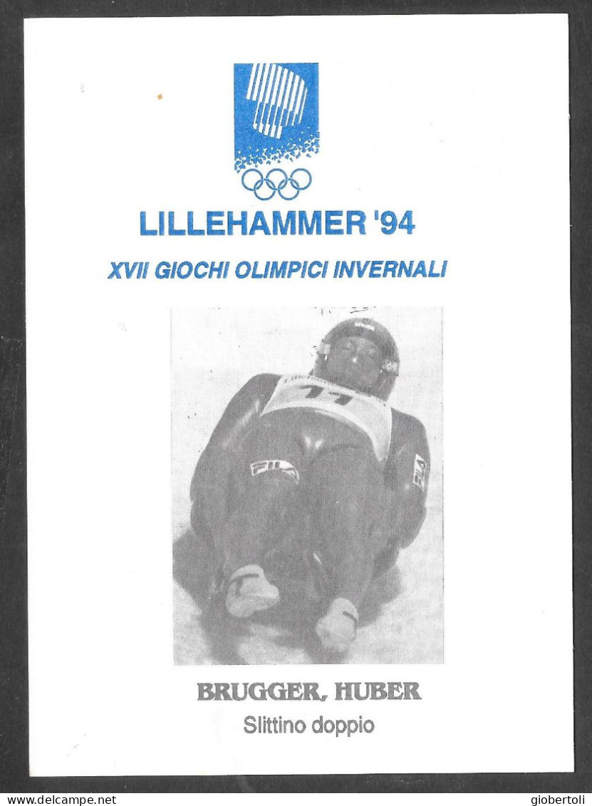 Italia/Italy/Italie: Intero, Stationery, Entier, Slittino Doppio, Double Toboggan, Traîneau Double - Inverno1994: Lillehammer