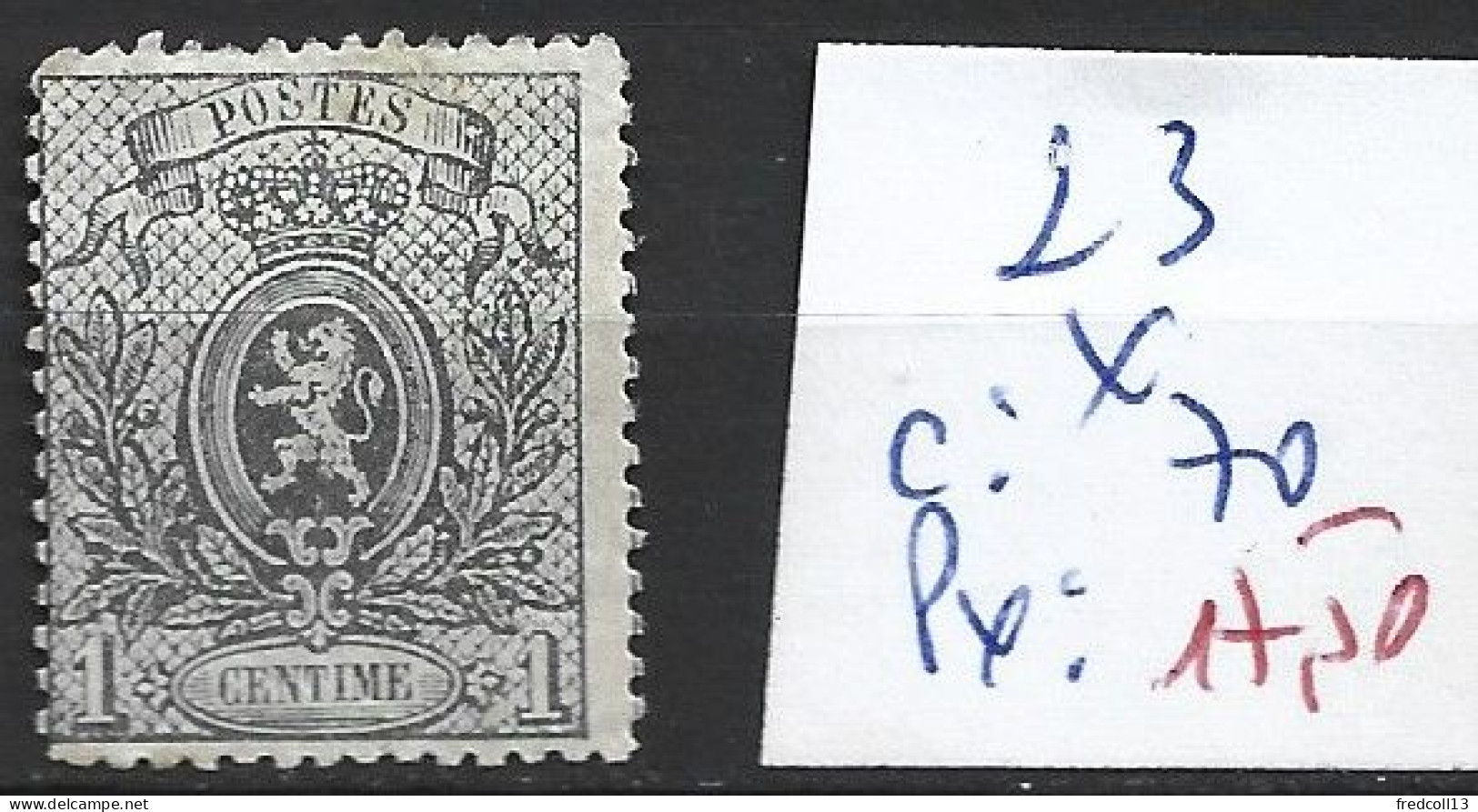 BELGIQUE 23 * Côte 70 € - 1866-1867 Petit Lion