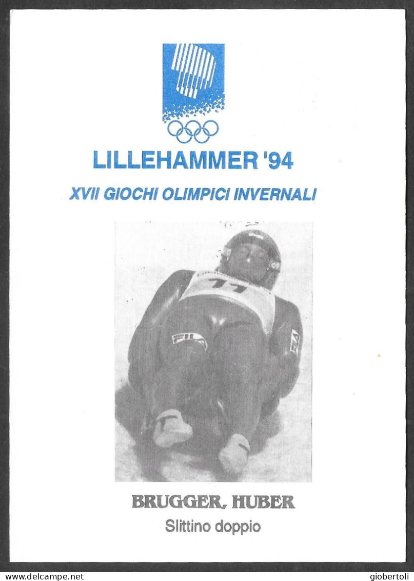 Italia/Italy/Italie: Intero, Stationery, Entier, Slittino Doppio, Double Toboggan, Traîneau Double - Invierno 1994: Lillehammer