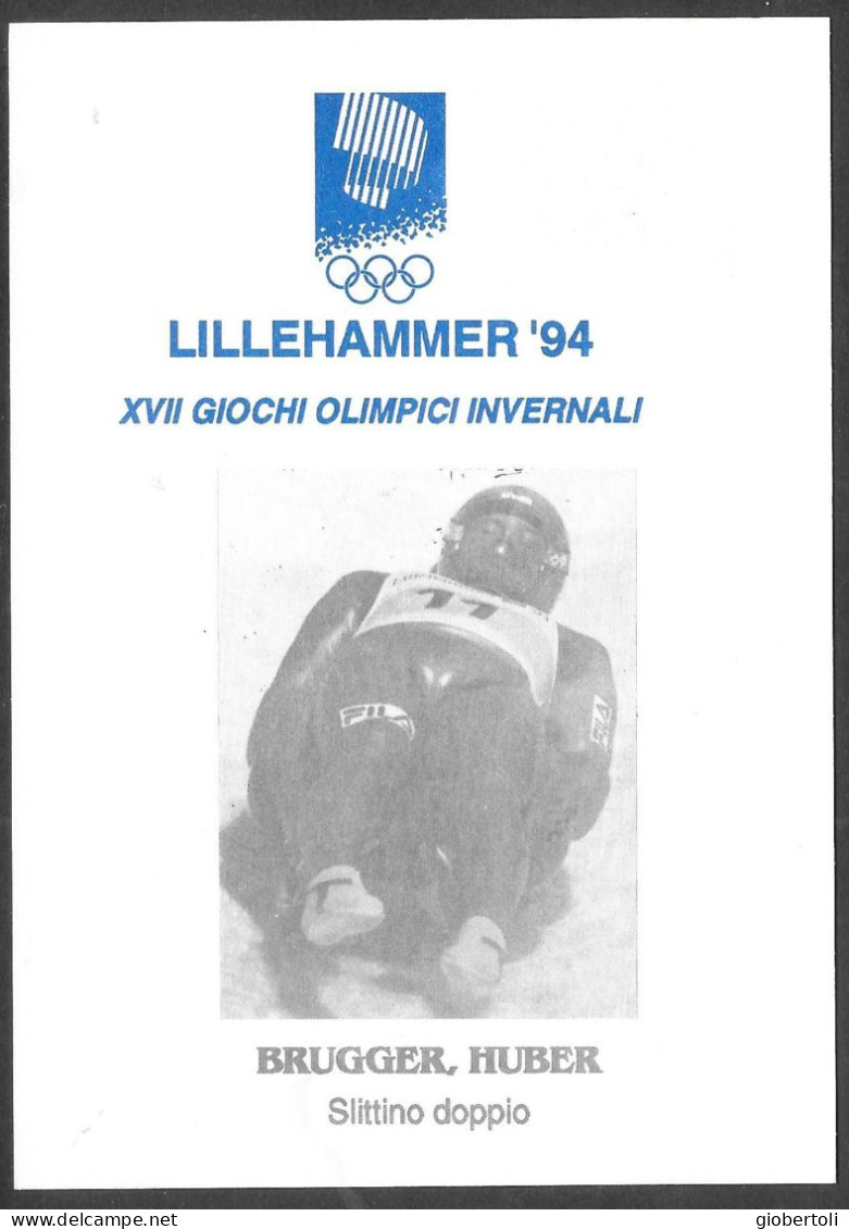 Italia/Italy/Italie: Intero, Stationery, Entier, Slittino Doppio, Double Toboggan, Traîneau Double - Invierno 1994: Lillehammer
