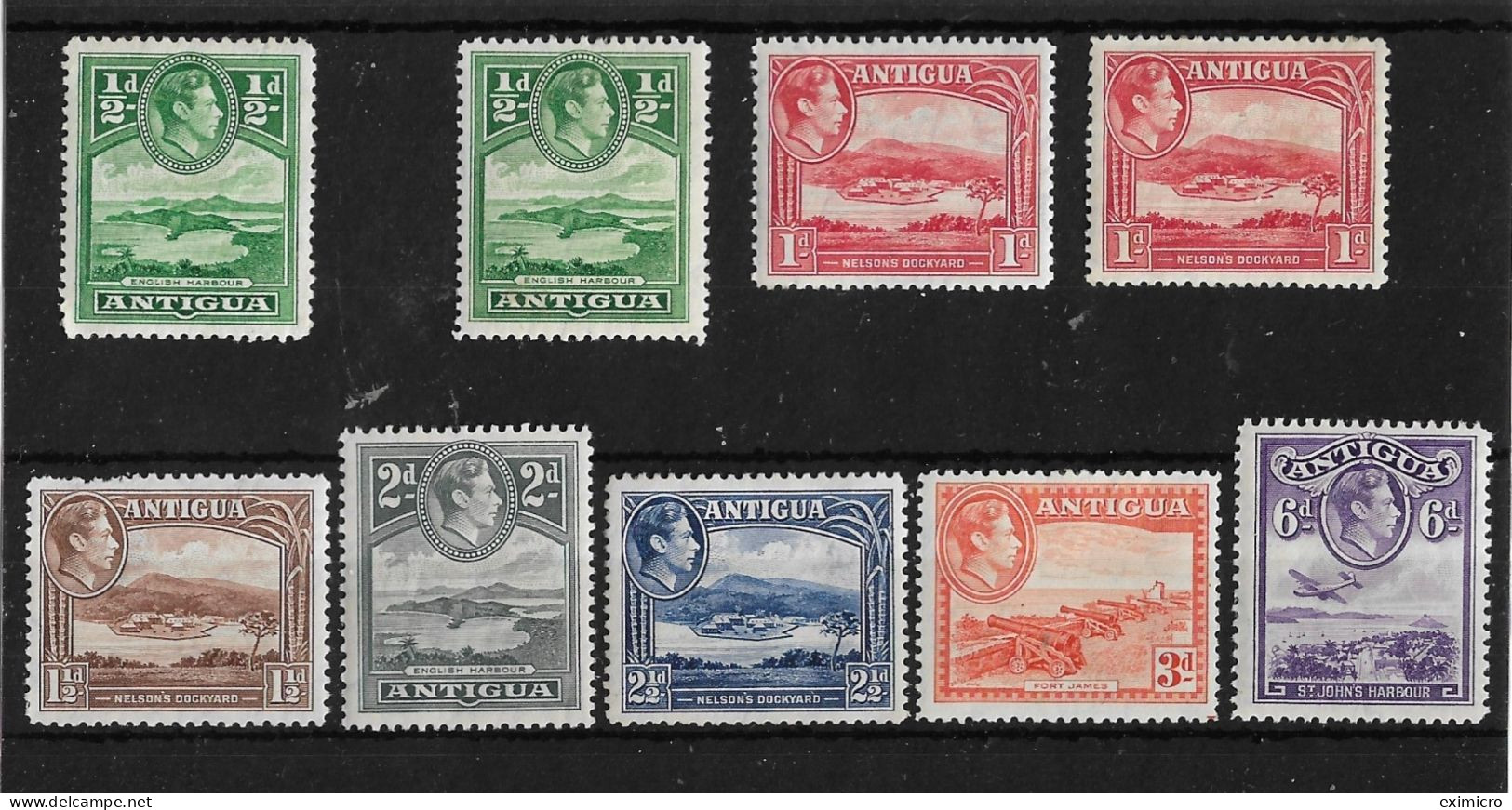 ANTIGUA 1938 - 1951 VALUES TO 6d ALL DIFFERENT MOUNTED MINT Cat £30+ - 1858-1960 Kronenkolonie