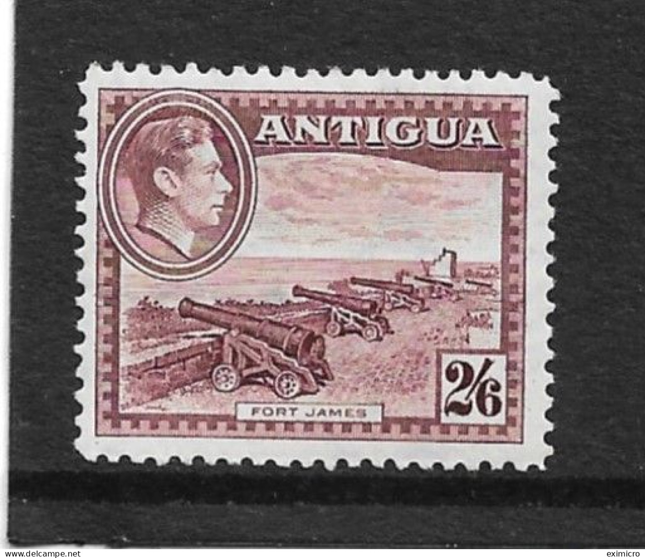 ANTIGUA 1942 2s 6d MAROON SG 106a LIGHTLY MOUNTED MINT Cat £45 - 1858-1960 Kolonie Van De Kroon