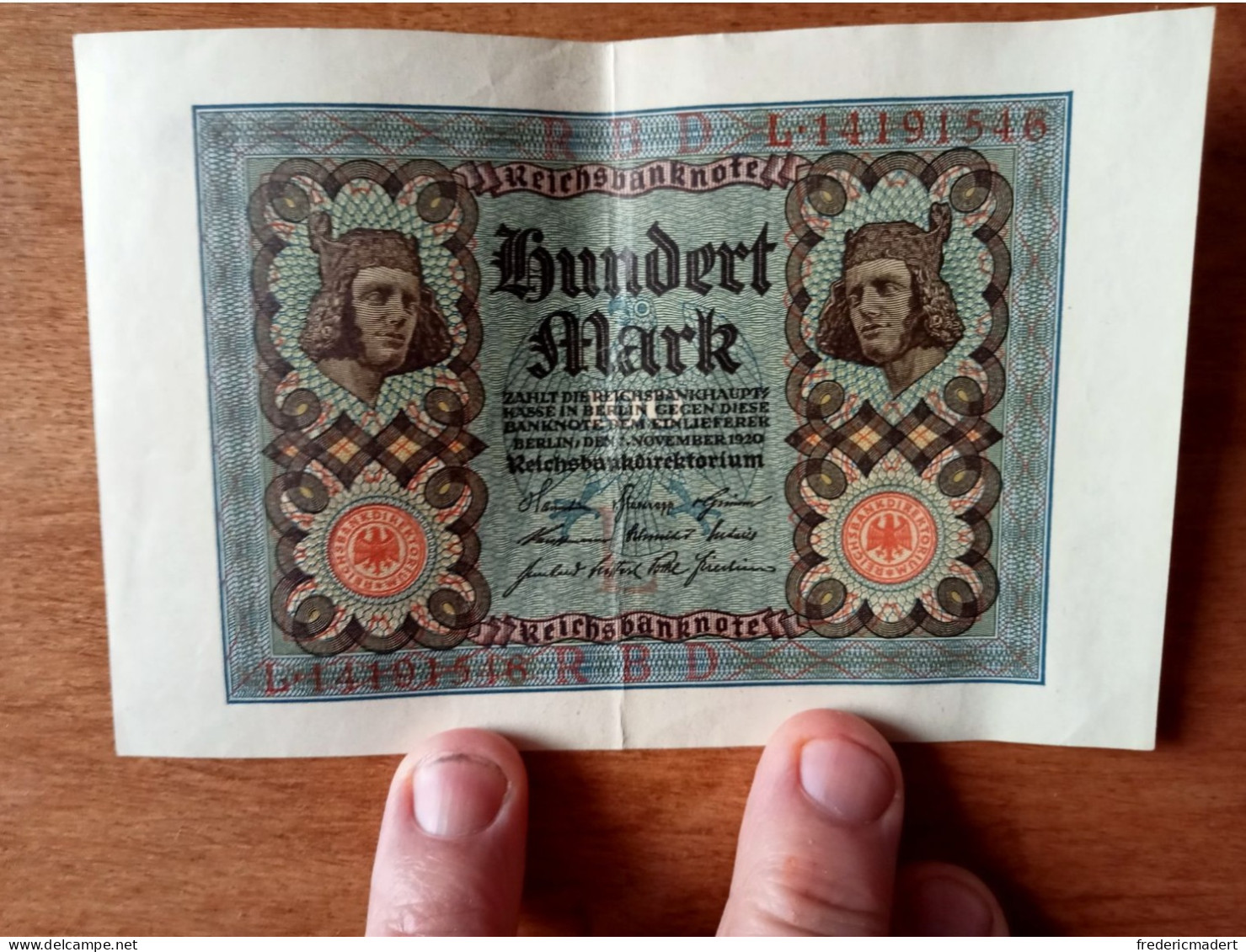 Billet De 100 Mark RBD 1920 - Sammlungen