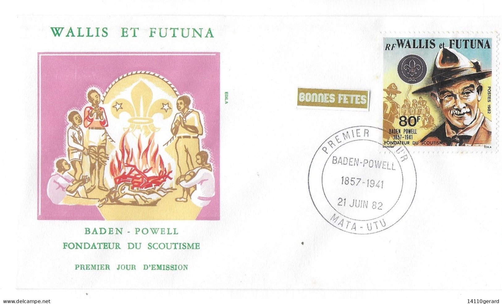 WALLIS ET FUTUNA FDC De 1982  BADEN -POWELL FONDATEUR DU SCOUTISME - Lettres & Documents