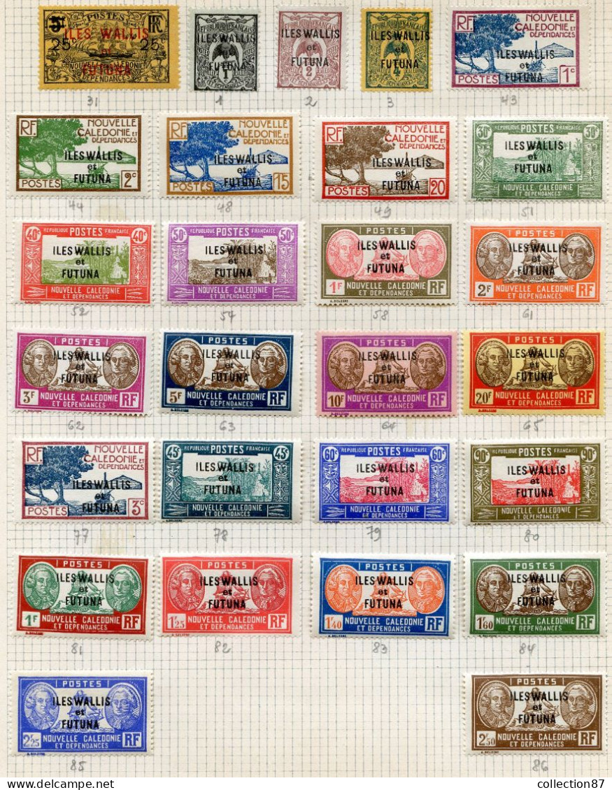 Réf 79 < WALLIS & FUTUNA < Collection De 64 Valeurs * Neuf Ch * MH < Cote 104 € - Collections, Lots & Séries