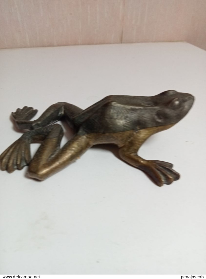 grenouille en bronze XIXème 13 cm x 9 cm signé