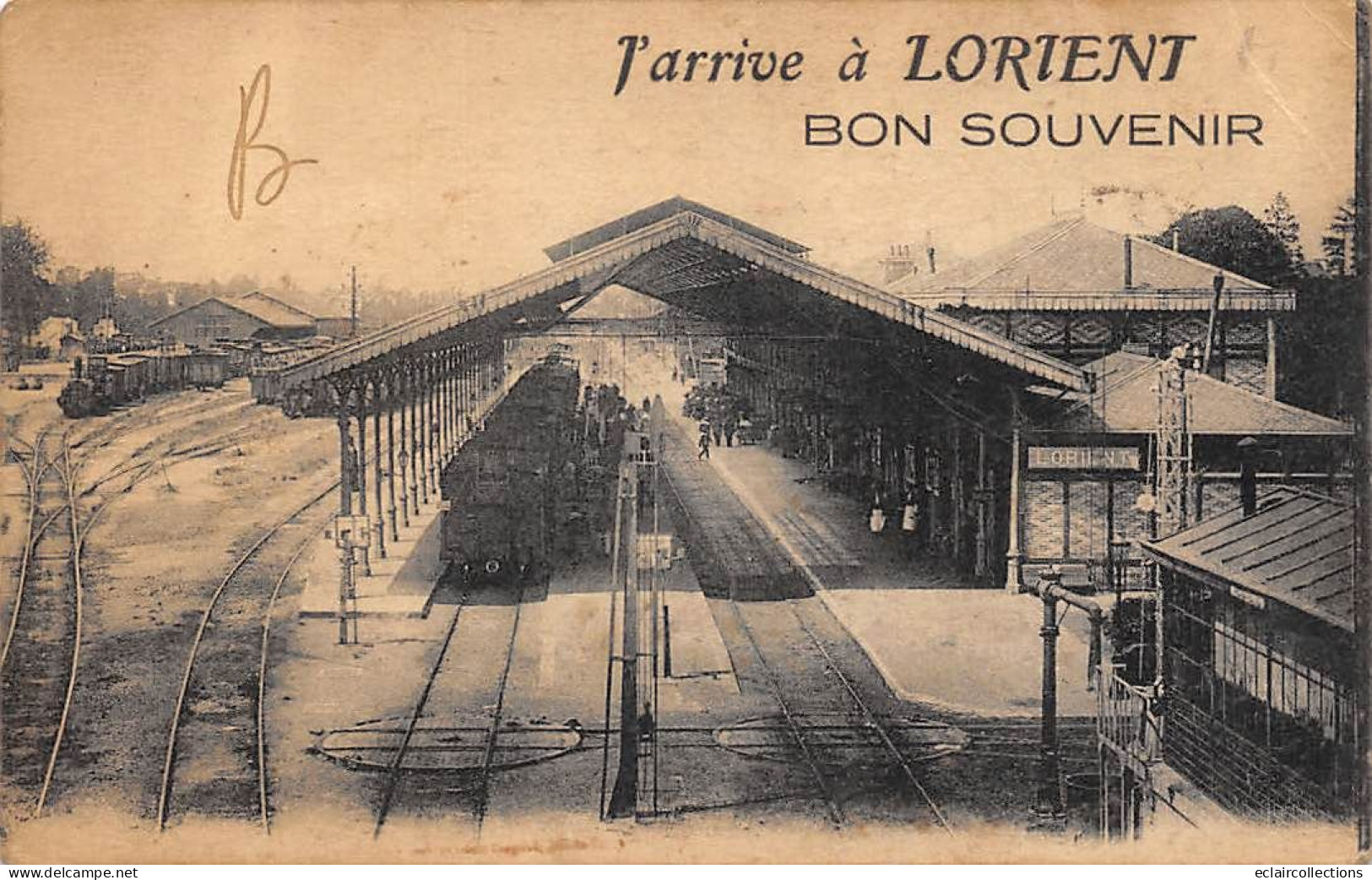 Lorient      56         J'arrive De Lorient . Gare Et Train     (voir Scan) - Lorient