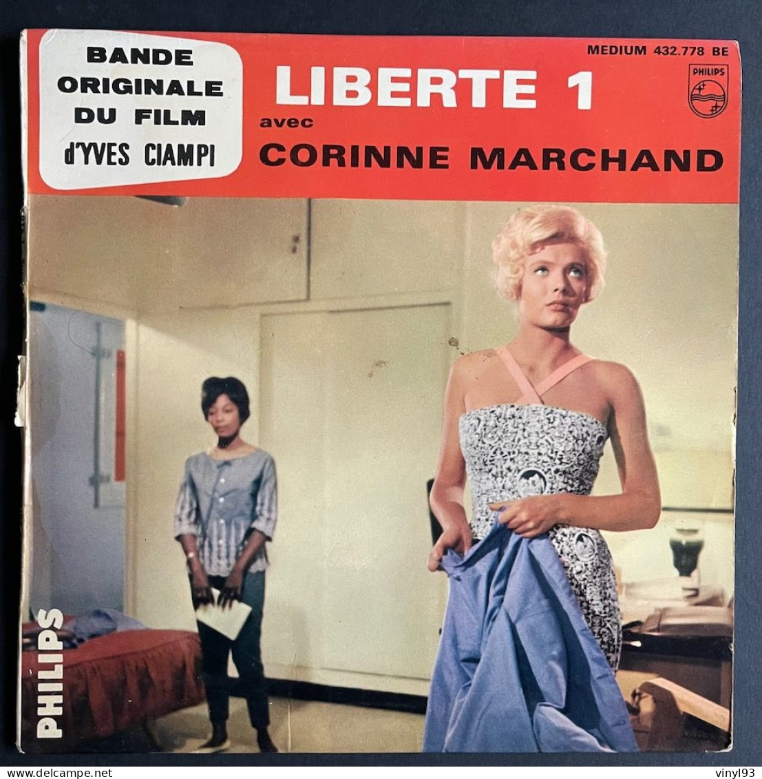 1961 - EP 45T B.O Film "Liberté 1" - Musique C.Mansart & G.M'Bow Avec Corinne Marchand - Philips 432 778 - Musique De Films