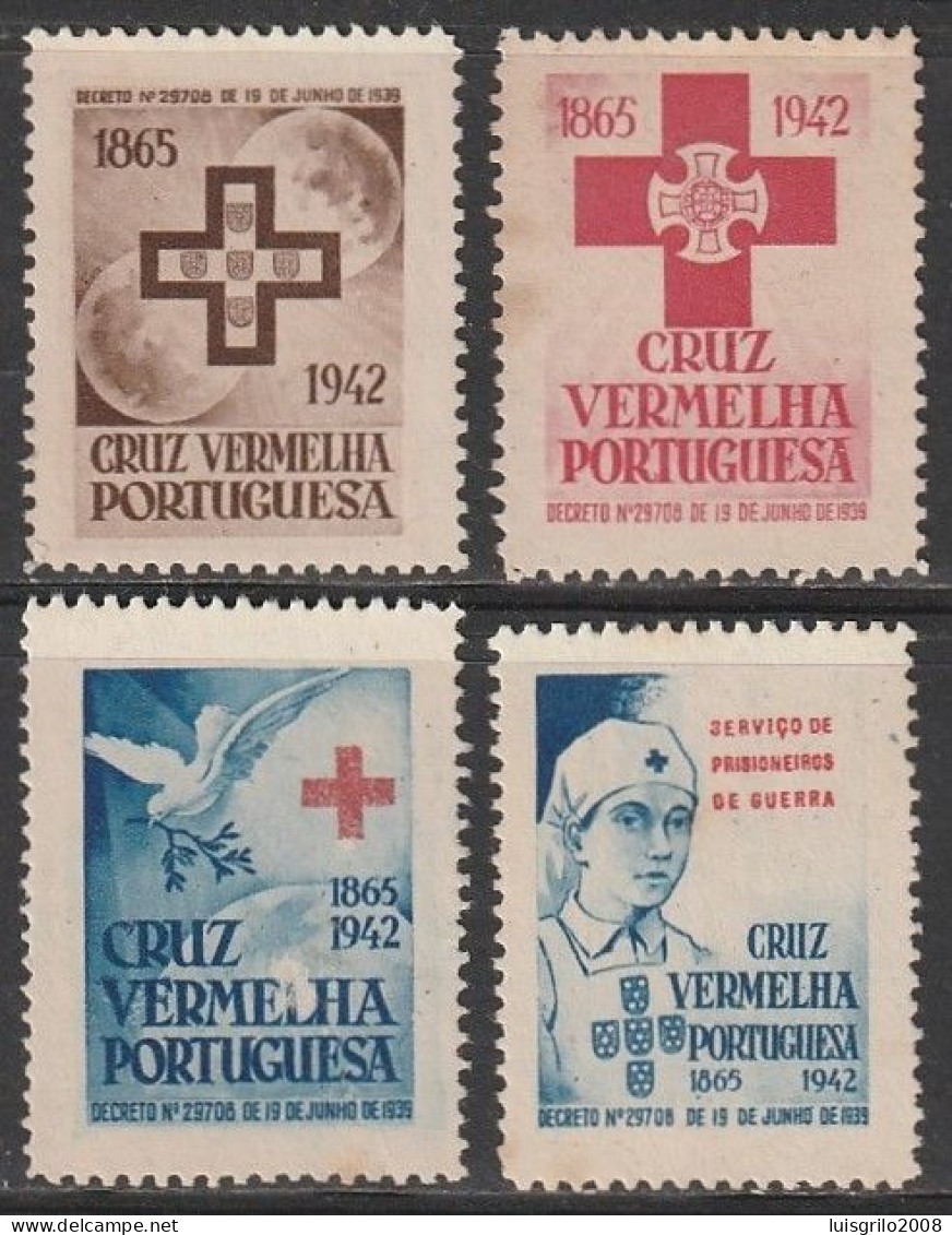 Croix Rouge/ Red Cross - Vinhetas Cruz Vermelha Portuguesa, 1943 . 2ª Série -|-  Série Compléte - MNG - Neufs