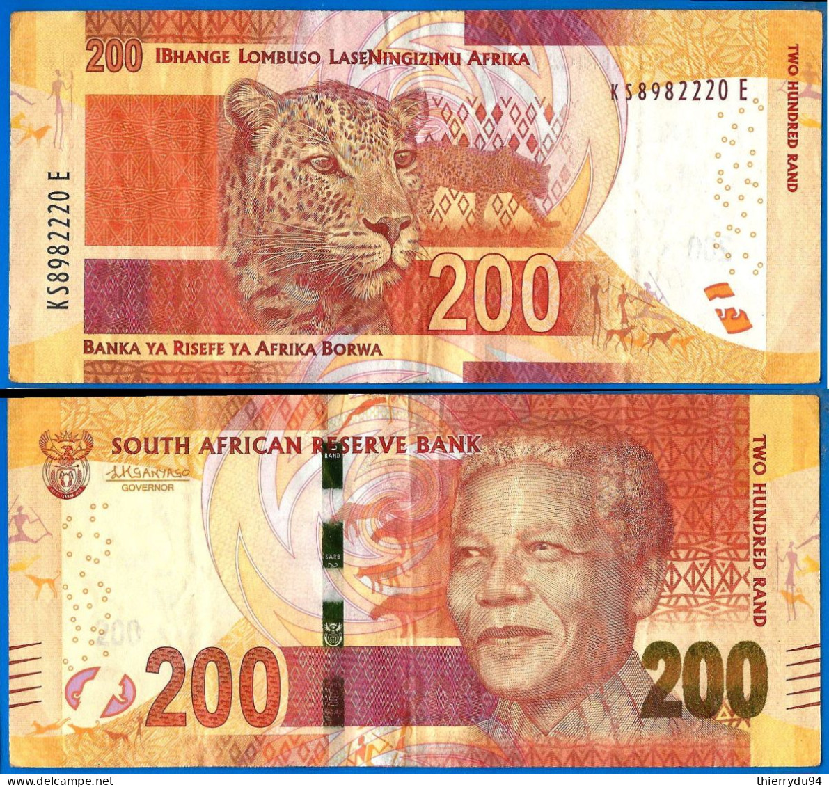 Afrique Du Sud 200 Rand 2016 Nelson Mandela Animal South Africa Que Prix + Port Billets Rands Paypal Bitcoin Crypto OK - Suráfrica