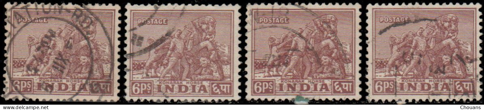 Inde 1949. ~ YT 8 (par 4) - Cheval Konarak - Used Stamps